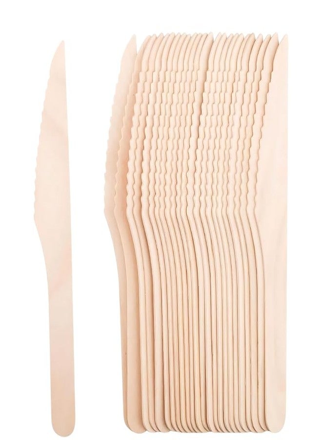 VELEXE Disposable Wooden Knives | Size: 160MM (16 CM) | Pack of 100 | Wooden Dining Flatware | Ideal for Wedding, Birthday Parties & Travelling | Biodegradable & Sustainable - Image 1